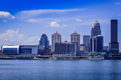 Louisville skyline from Indiana side of the Ohio River